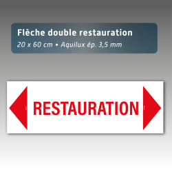 Flèche aquilux double "Restauration" 20*60cm