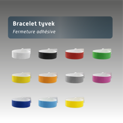 Bracelet Tyvek fermeture adhésive - 11 couleurs disponibles - personnalisable