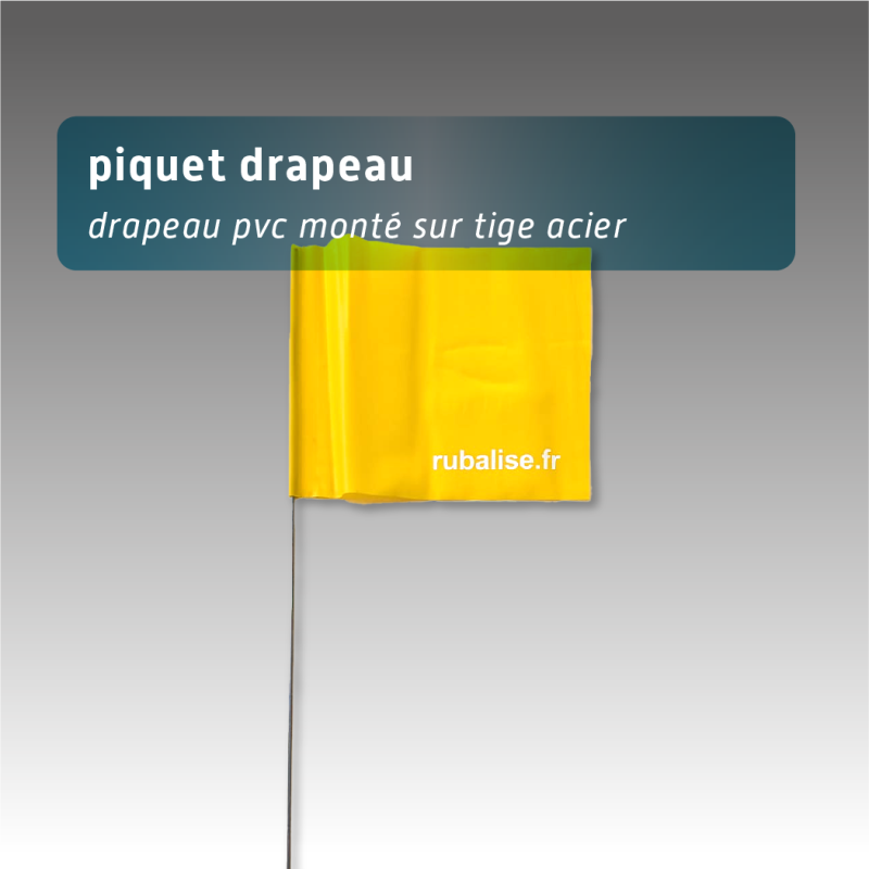 Piquets Drapeaux de Signalisation 40 cm Acier - Lot de 100 | Balisage Événements & Travaux