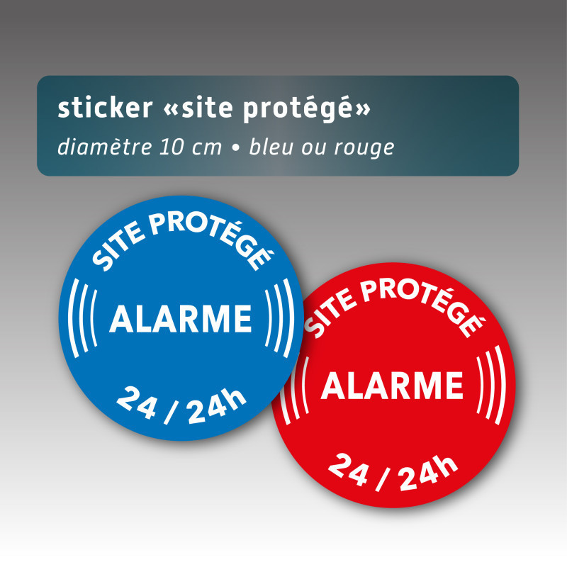Sticker "site protégé alarme" - 2 couleurs