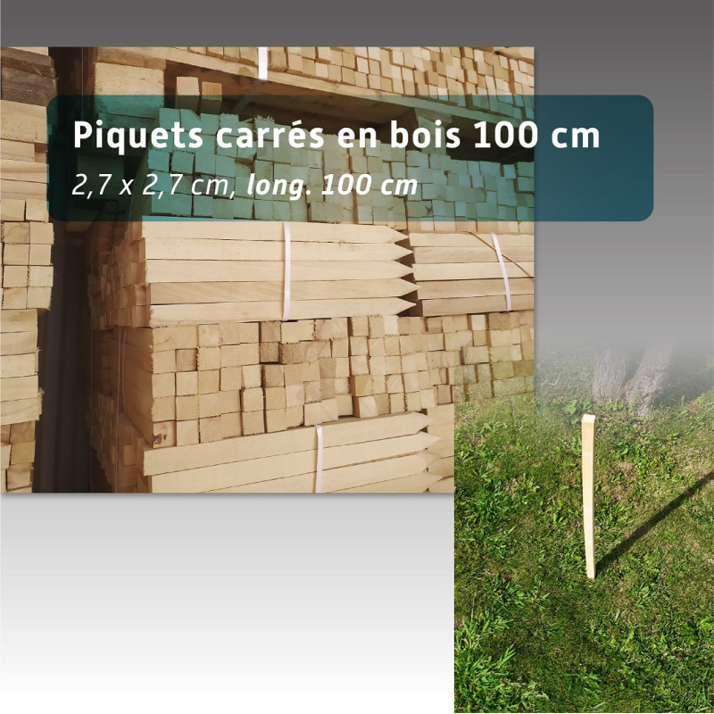 Piquets bois 100cm pour balisage au sol - lot 25