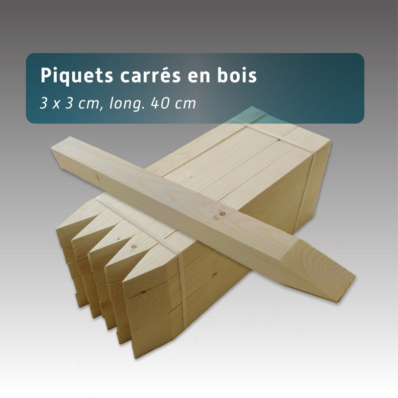 Piquet balisage jalon emboitable en bois 40cm Lot de 25