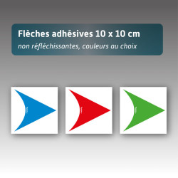 Flèches adhésives format 10 x 10 cm non réfléchissante