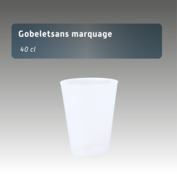 Gobelet Réutilisable 40 cl en Polyéthylène - Déstockage Sans Marquage, Stock Limité 2500 pcs