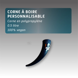 Corne à boire personnalisable pour boire de la bière ou autre boisson 0.5 litre