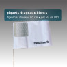 Piquet drapeau de signalisation 40 cm tige acier - lot de 100 - avec pastille réfléchissante