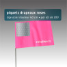 Piquet drapeau de signalisation 40 cm tige acier - lot de 100 - avec pastille réfléchissante