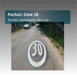 Pochoir marquage au sol routier - Zone 30