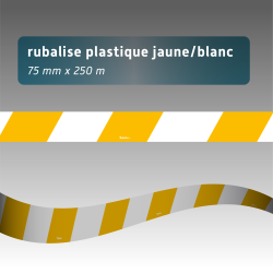 Rubalise de chantier recyclée rouge/blanc 75 mm x 250 m – Signalisation & Balisage événementiel