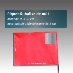 Piquet rubalise spécial nuit réutilisable - 7 couleurs -  Balisage