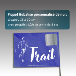 Piquet rubalise spécial NUIT - lot de 100 - personnalisé
