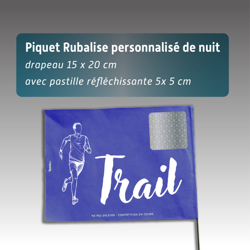 Piquet rubalise spécial NUIT - lot de 100 - personnalisé