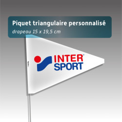 Piquets drapeaux triangulaires personnalisés - sans pastille de nuit
