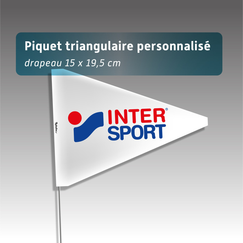 Piquets drapeaux triangulaires personnalisés - sans pastille de nuit