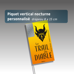Piquet rubalise vertical personnalisé lot de 100 - avec pastille de nuit