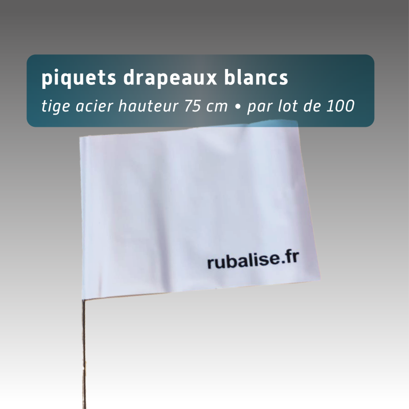 Lot de 100 piquets drapeaux 75cm - 6 coloris