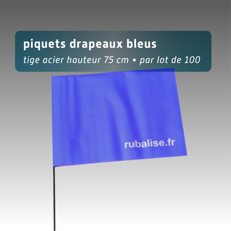 Lot de 100 piquets drapeaux 75cm - 6 coloris