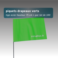 Lot de 100 piquets drapeaux 75cm - 6 coloris