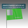 Piquet drapeau de signalisation 75 cm tige acier - lot de 100 - pvc - avec pastille réfléchissante