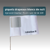 Piquet drapeau de signalisation 75 cm tige acier - lot de 100 - pvc - avec pastille réfléchissante