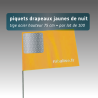 Piquet drapeau de signalisation 75 cm tige acier - lot de 100 - pvc - avec pastille réfléchissante