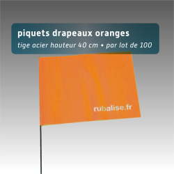 Piquet drapeau de signalisation 40 cm tige acier - lot de 100 - 5 couleurs