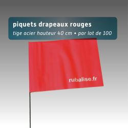 Piquet drapeau de signalisation 40 cm tige acier - lot de 100 - 5 couleurs