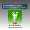 Panneau « Fin de zone de propreté » - Aquilux 70 x 90 cm