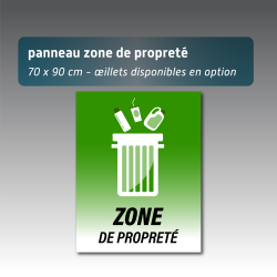 Panneau Zone de propreté - Aquilux 70 x 90 cm